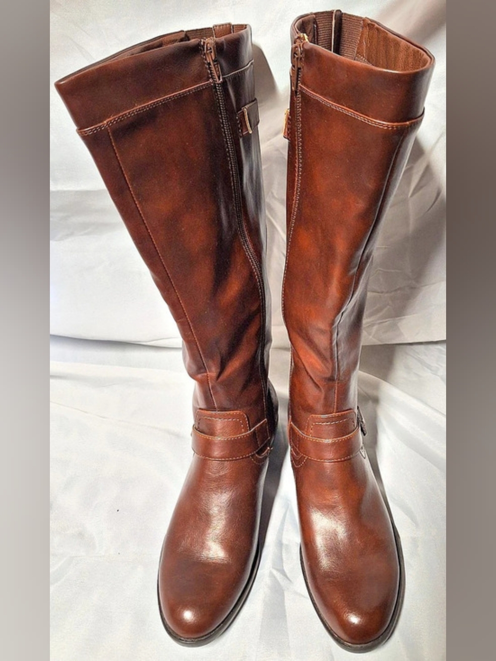 • Kim Rogers Tall Brown Riding Boots Almond Toe Size 9. Like New.